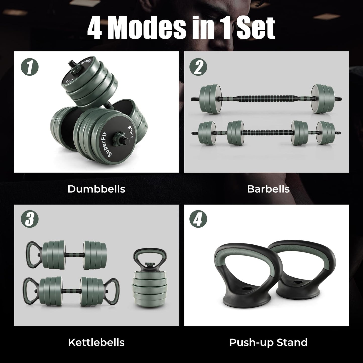 Goplus Adjustable Dumbbell Set, 92 LBS Free Weight Set w/Connector