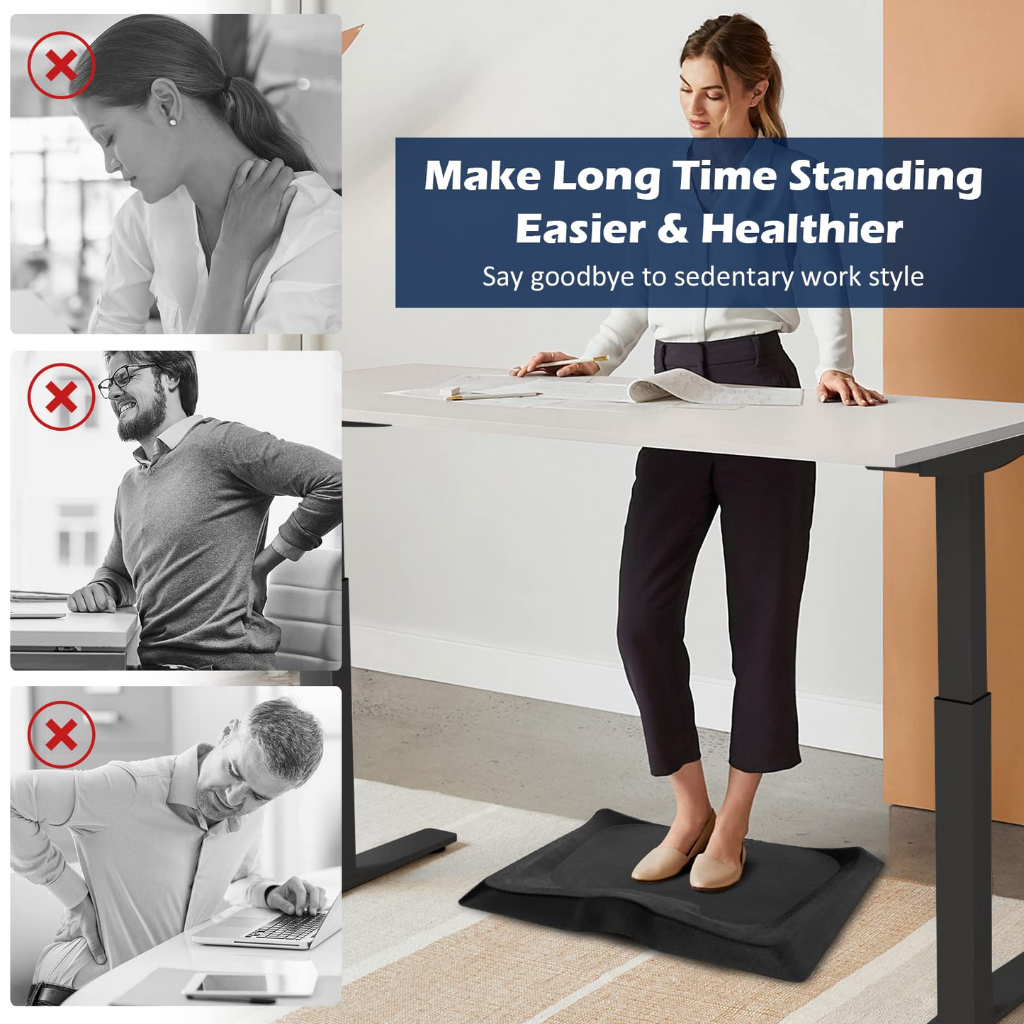 Goplus Anti-Fatigue Standing Desk Mat, Not Flat Comfort Mat with Massage Points
