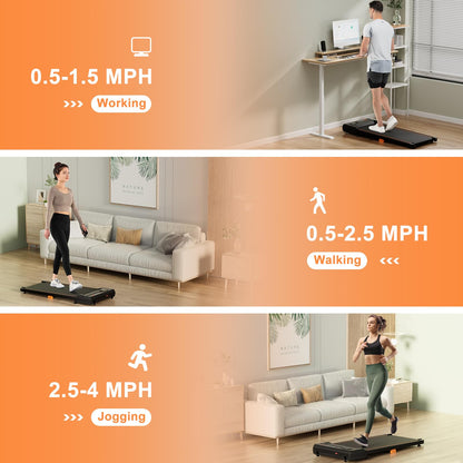 Goplus Walking Pad 340 LBS Capacity Under Desk Treadmill with Remote Control LED Display