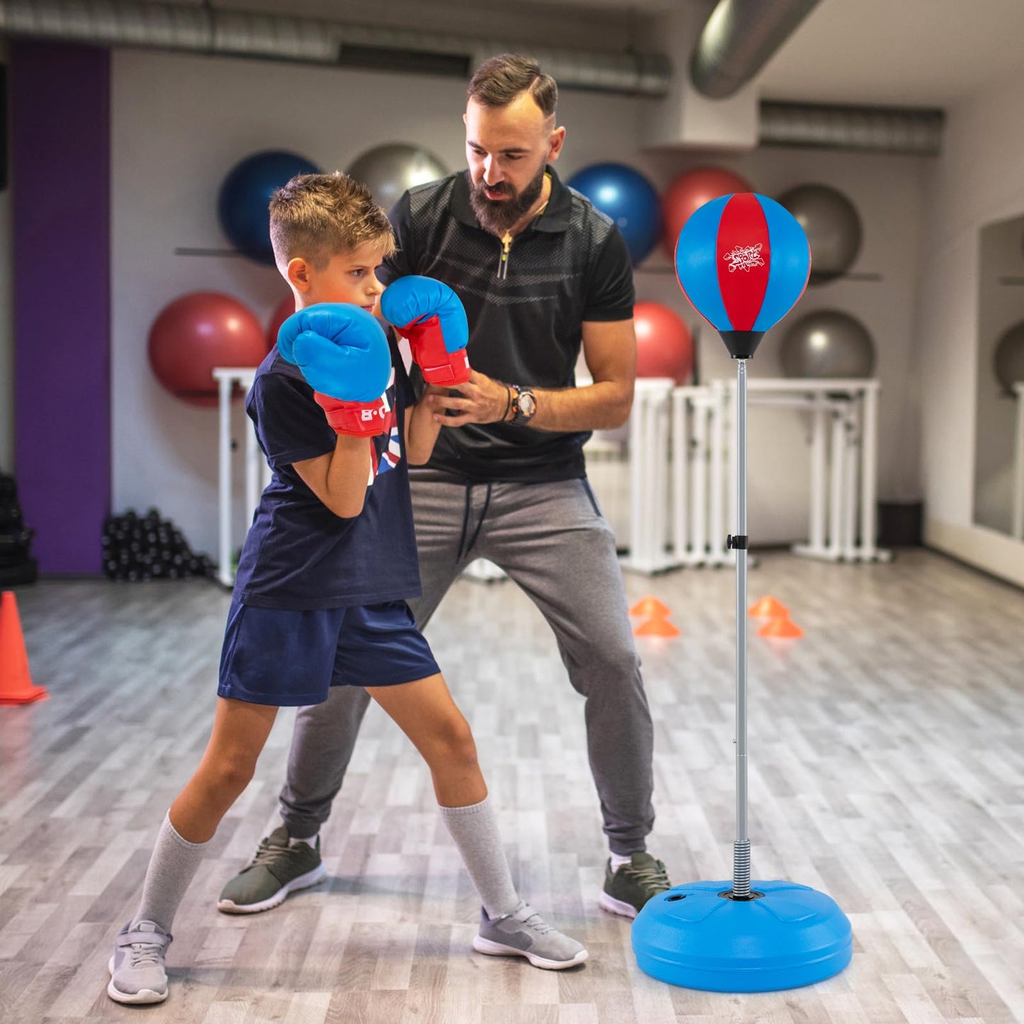 Goplus Punching Bag for Kids Adjustable Boxing Toy Set with Reflex Bag