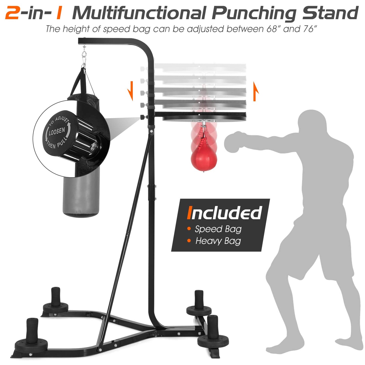 Goplus Boxing Stand for Heavy Bag and Speed Bag