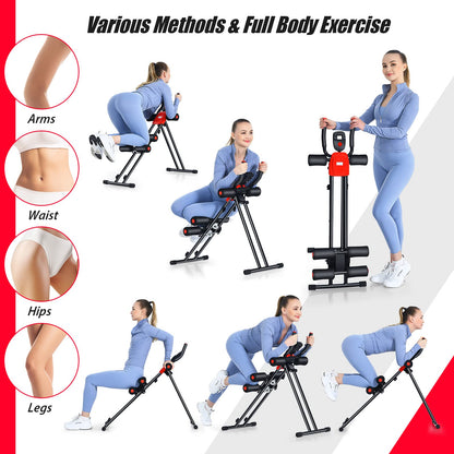 Foldable Core Abdominal Trainer, AB Workout Machine Exercise Equipment with 3 Adjustable Levels