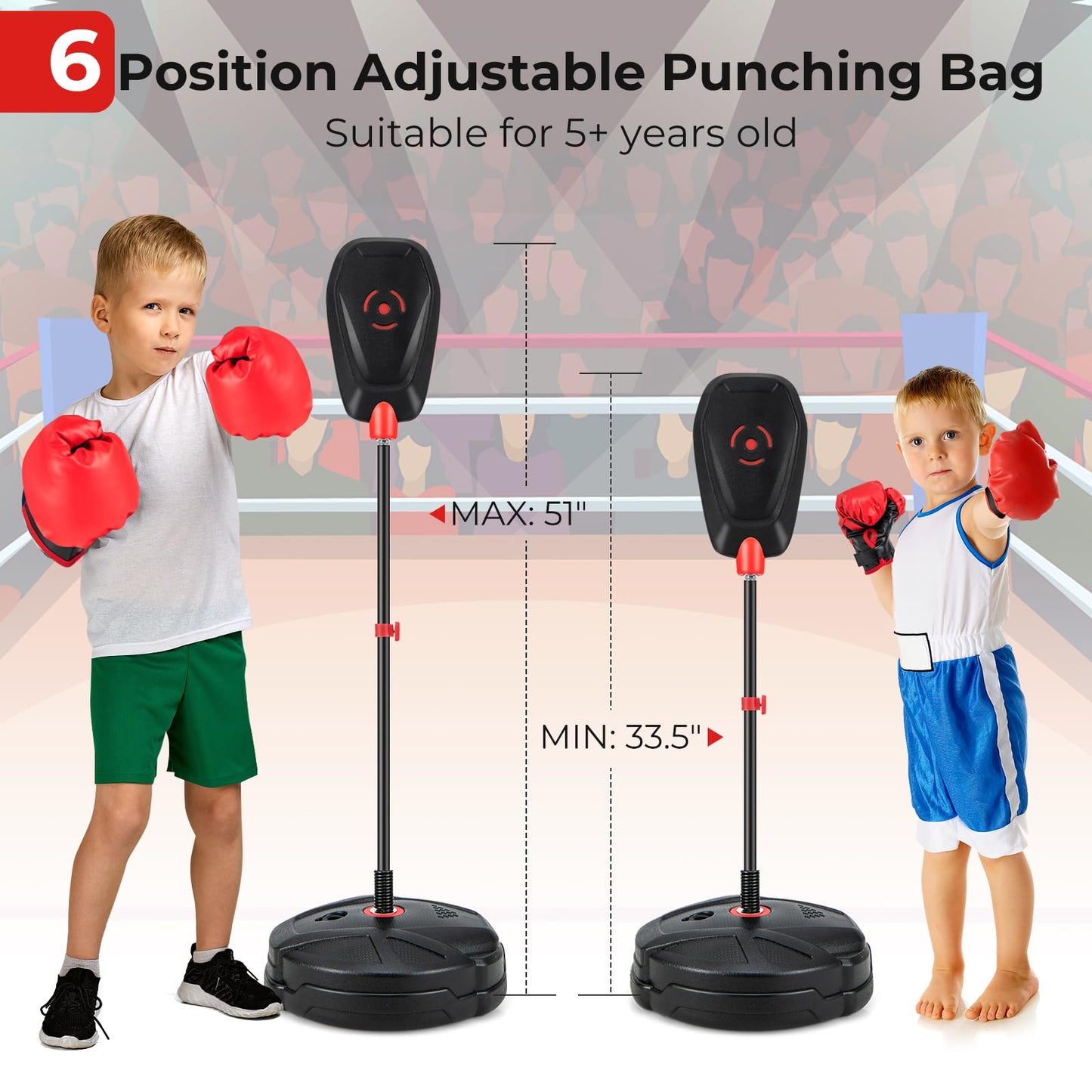 Goplus Inflation-Free Punching Bag, Boxing Bag Set with Boxing Gloves
