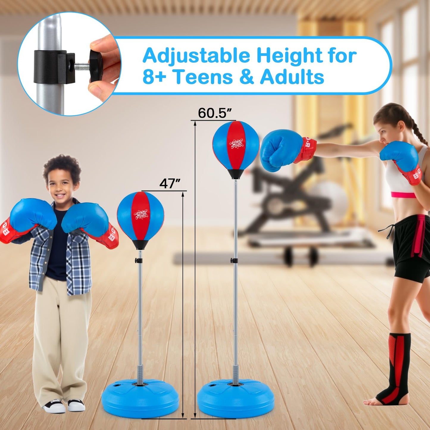 Goplus Punching Bag for Kids Adjustable Boxing Toy Set with Reflex Bag