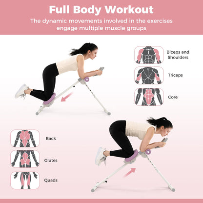 Goplus Adjustable Foldable Ab Workout Equipment with Knee Protection