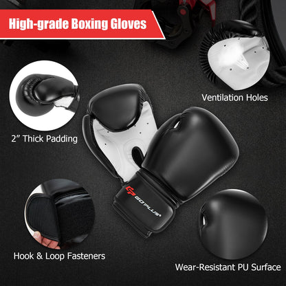 Goplus Punching Bag, Unfilled Heavy Boxing Bag Set with 12OZ Gloves, Wraps, Ceiling Hook, Hanging Kick Boxing Bag for Adults Youth