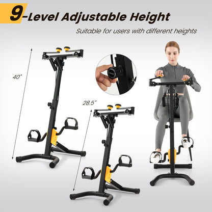 Goplus Foldable Pedal Exerciser for Seniors, Hand Arm Leg Knee Physical Therapy Exercise Bike