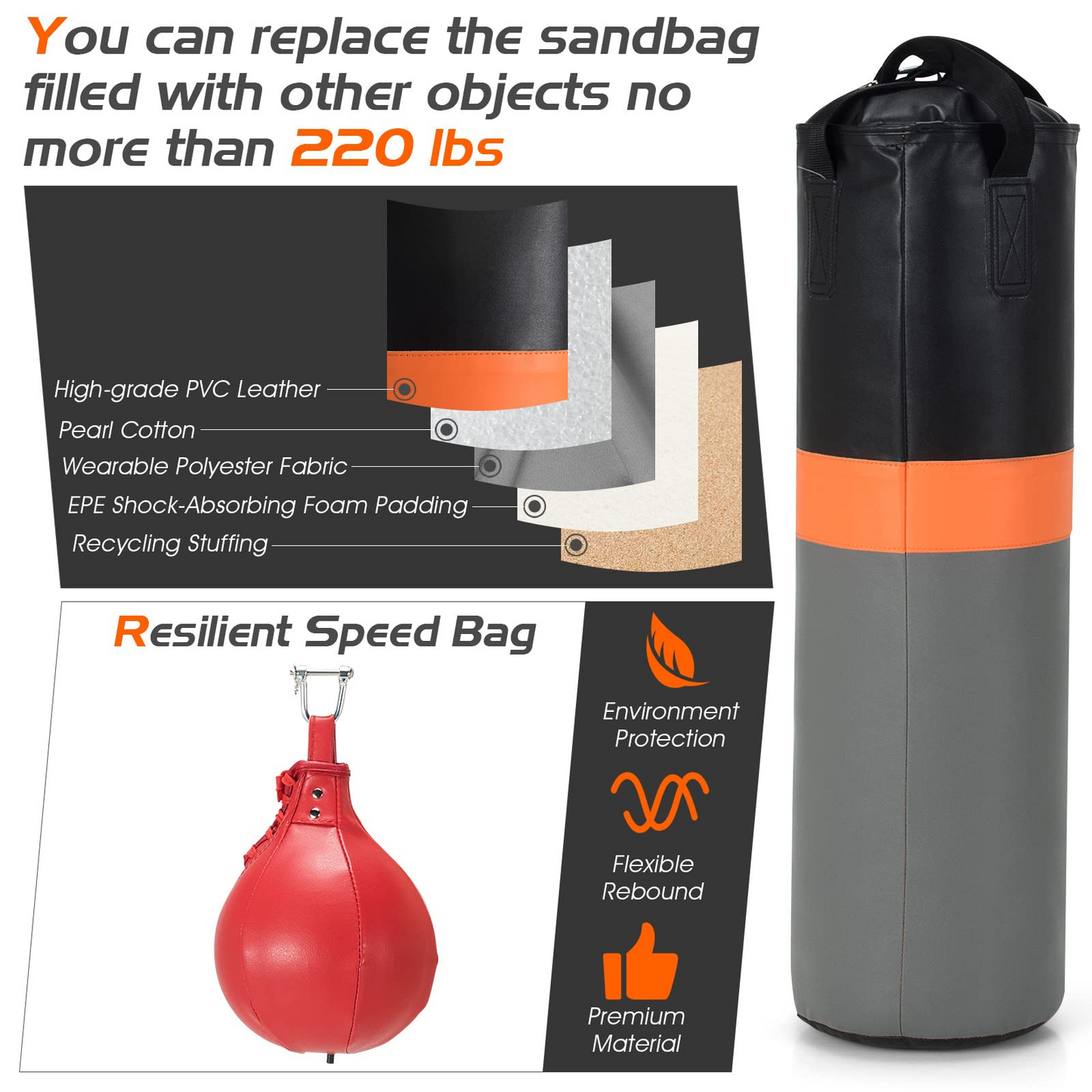 Goplus Boxing Stand for Heavy Bag and Speed Bag