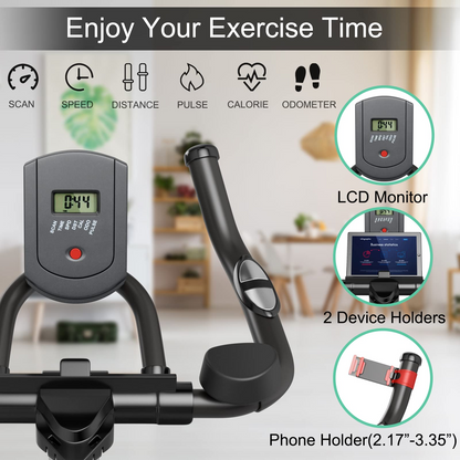 Goplus Indoor Cycling Bike, Stationary Exercise Bike Workout Bike with Device Holders
