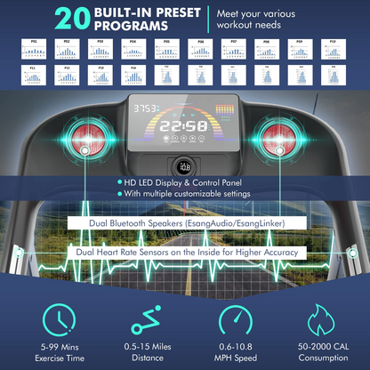 Goplus 4.75HP Folding Treadmill with 15% Auto Incline, Electric Superfit Treadmill w/Voice and APP Control