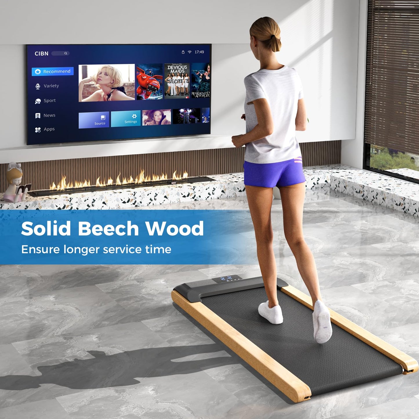 Goplus Walking Pad, Under Desk Treadmill for Home Office, Portable Walking Pad Treadmill with Remote Control