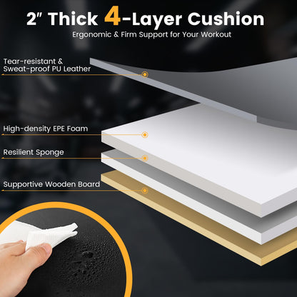 Goplus Flat Weight Bench, 660 LBS Heavy Duty Strength Training Exercise Bench