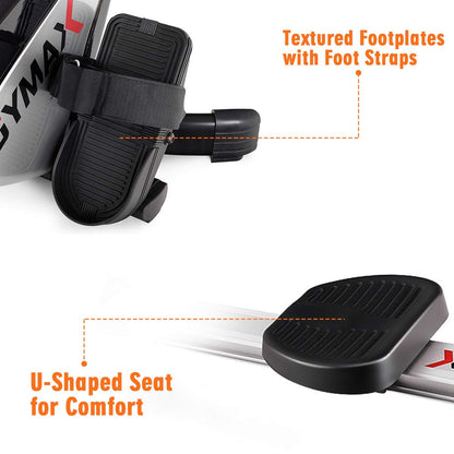 Goplus Folding Rowing Machine,Magnetic Rower with Adjustable Resistance and LCD Display