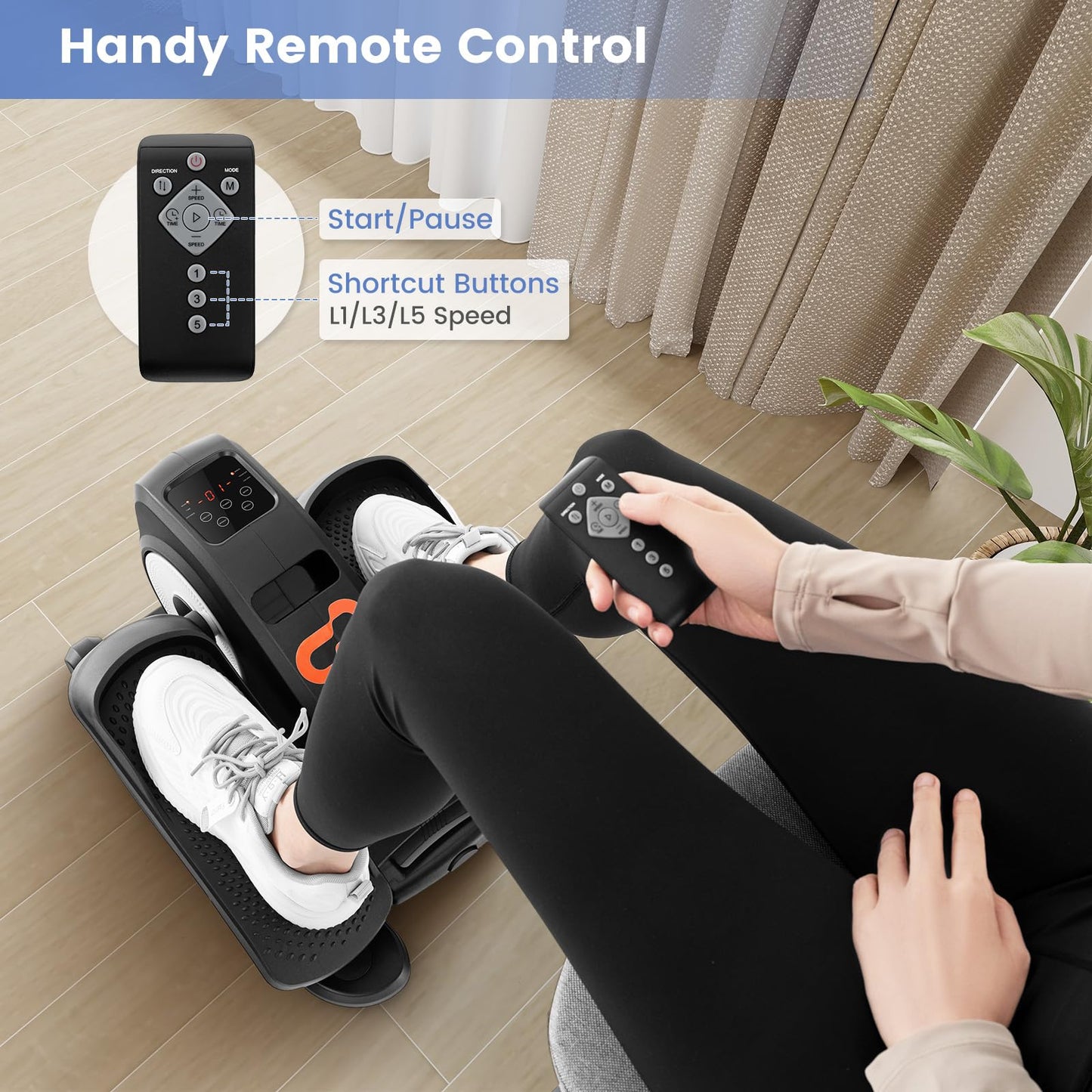 Goplus Under Desk Elliptical Machine, Electric Seated Pedal Exerciser with LED Display Monitor