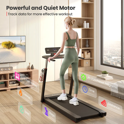 Goplus 3HP FoldableTreadmill, Folding SuperFit Treadmill with Desk