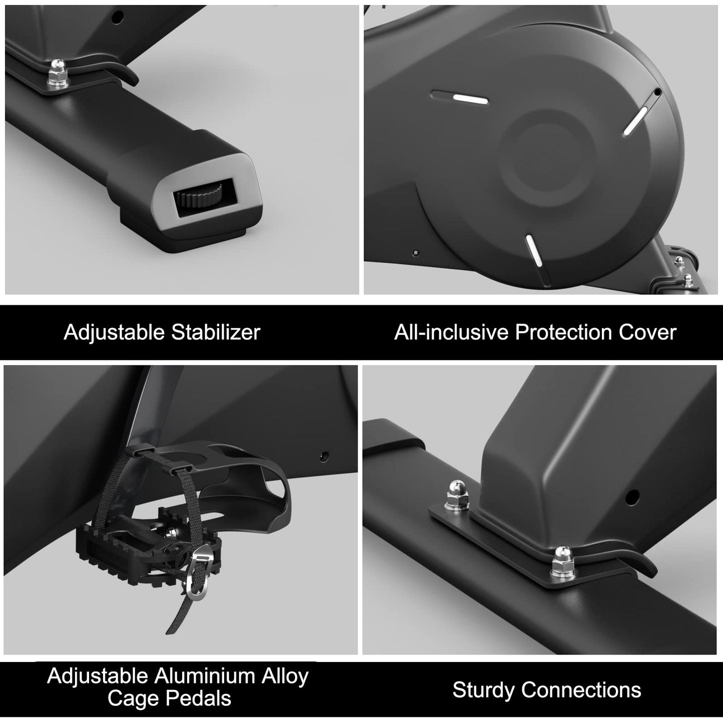 Goplus Exercise Bike, Magnetic Resistance Stationary Bike with Bulit-in Safe Flywheel, Comfortable Seat Cushion