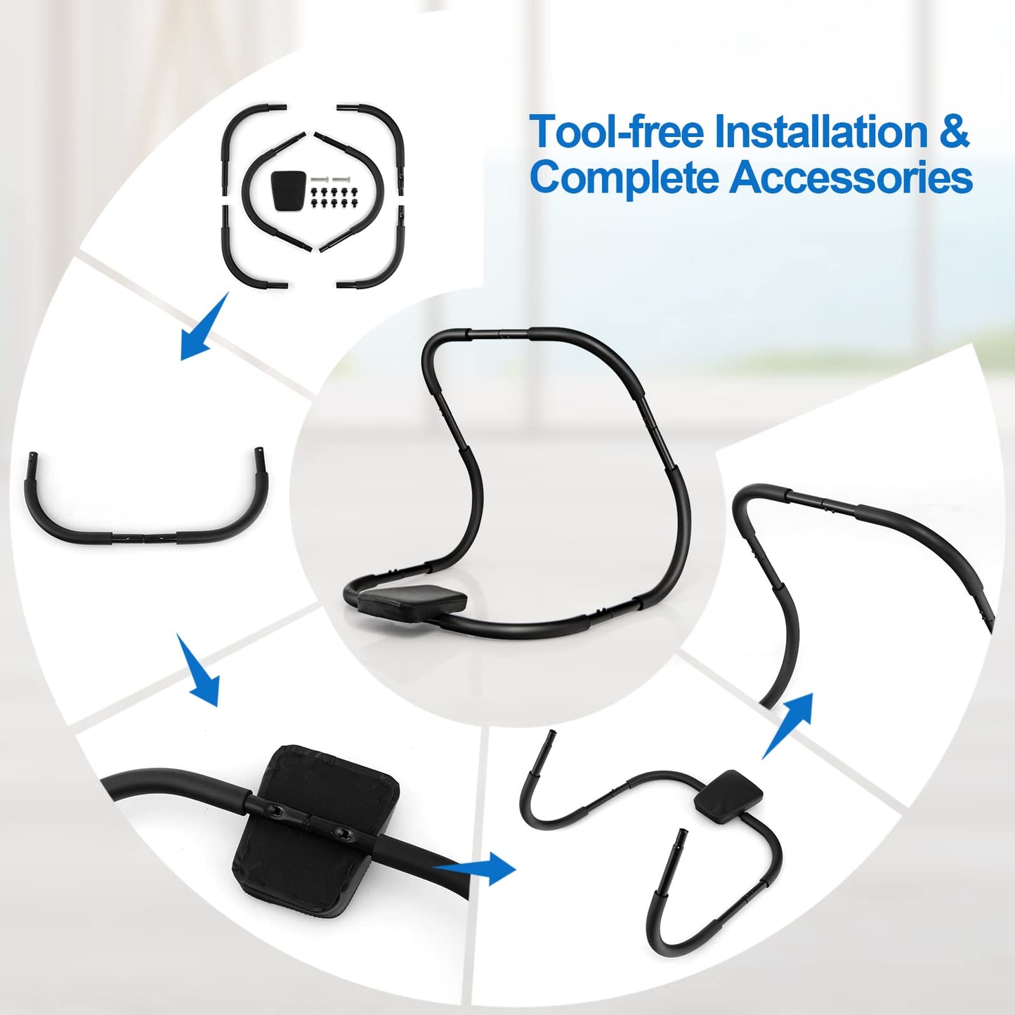 Goplus AB Fitness Crunch, Portable Abdominal Machine Workout Exerciser for Core Strength