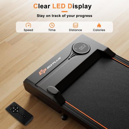 Goplus Walking Pad 340 LBS Capacity Under Desk Treadmill with Remote Control LED Display