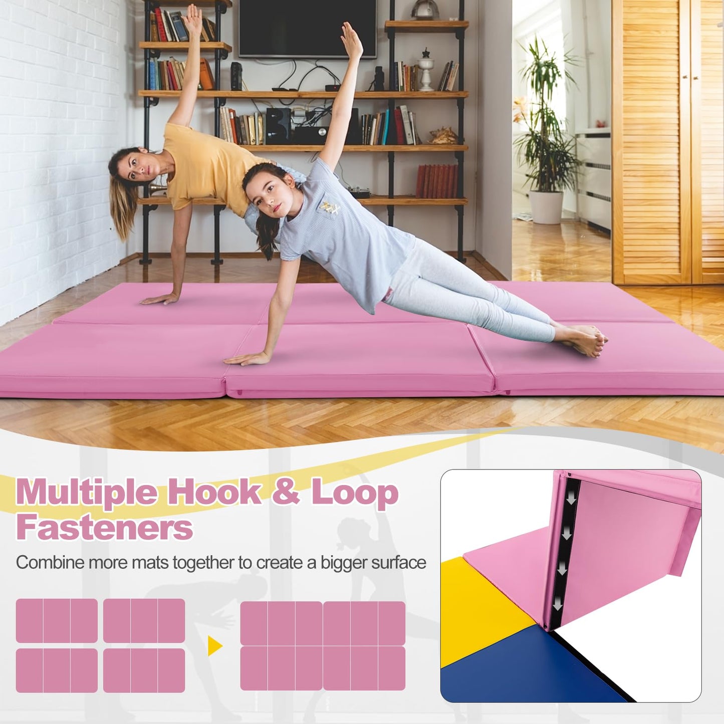 Goplus 6¡¯ x 2¡¯ x 2 Thick Tri-Fold Exercise Tumbling Mat w/Carrying Handles