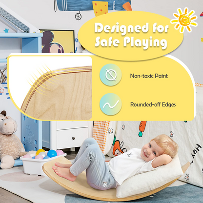 35Inch Wooden Balance Board for Kids & Adults Support 660LBS