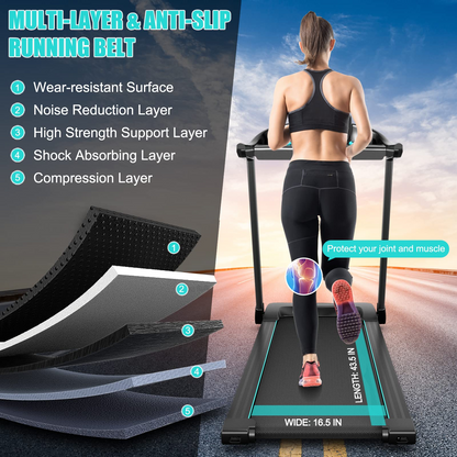 Goplus 2.25HP Folding Treadmill, Portable Electric Superfit Treadmill W/APP Control