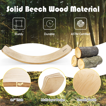 35Inch Wooden Balance Board for Kids & Adults Support 660LBS