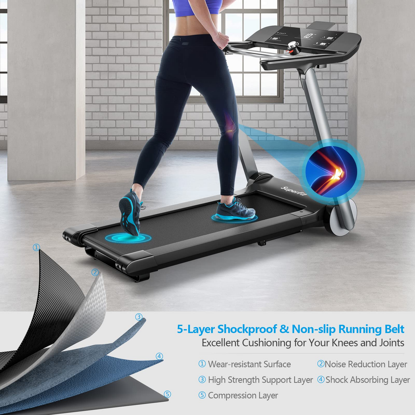 Goplus Heavy Duty Folding Treadmill for Gym