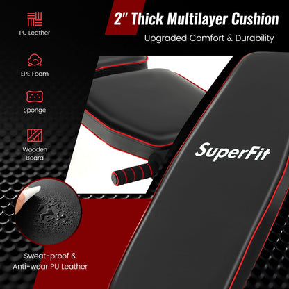 Goplus Adjustable Weight Bench, Heavy Duty Exercise Bench Press for Full Body Strength Training