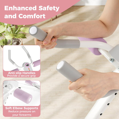 Goplus Adjustable Foldable Ab Workout Equipment with Knee Protection