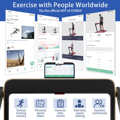 Goplus 2 in 1 Under Desk Treadmill, 2.25HP Superfit Folding Treadmills for Home Office w/Smart APP