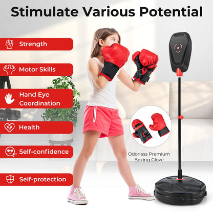 Goplus Inflation-Free Punching Bag, Boxing Bag Set with Boxing Gloves