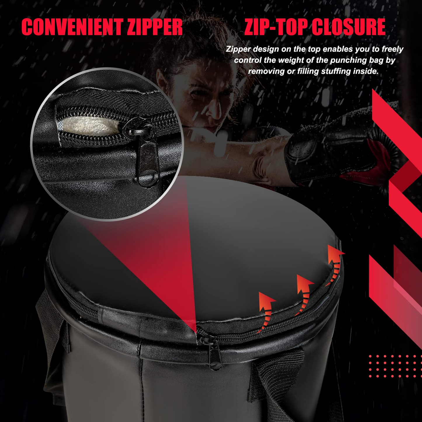 Goplus Punching Bag for Adults, 63LBS Filled Hanging Boxing Bag Set with 12OZ Boxing Gloves & 95 Hand Wraps