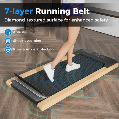 Goplus Walking Pad, Under Desk Treadmill for Home Office, Portable Walking Pad Treadmill with Remote Control