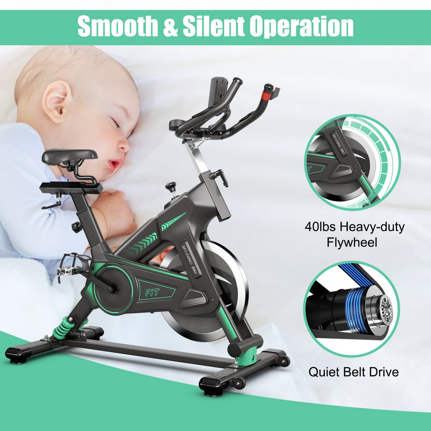 Goplus Indoor Cycling Bike, Stationary Exercise Bike Workout Bike with Device Holders