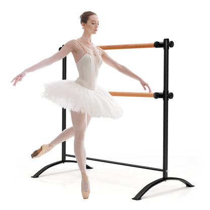 Goplus 4 FT Portable Ballet Barre, 46 Freestanding Adjustable Double Ballet Bar with Anti-Slip Base