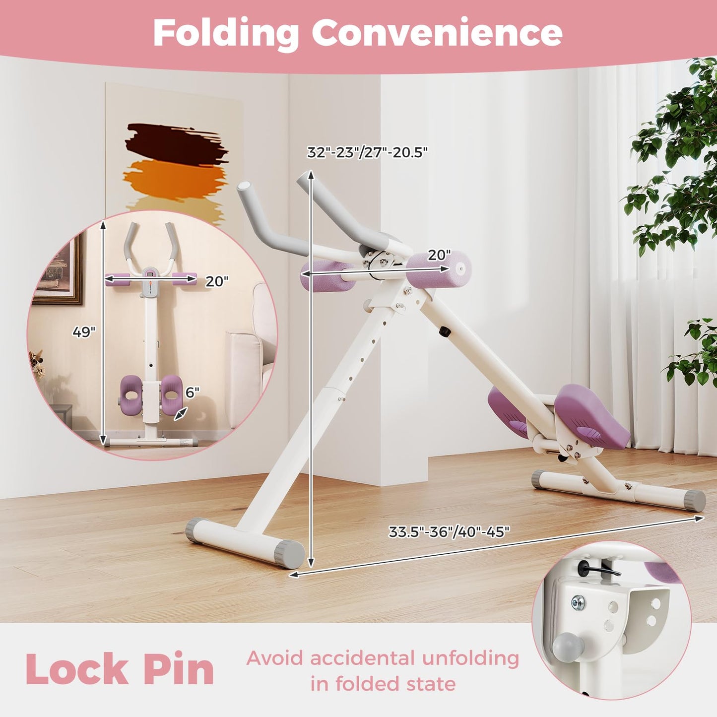 Goplus Adjustable Foldable Ab Workout Equipment with Knee Protection