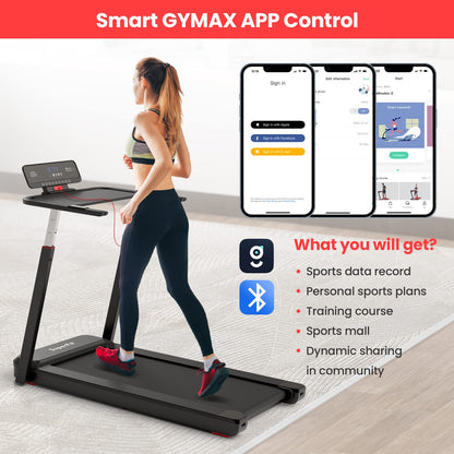 Goplus 3HP FoldableTreadmill, Folding SuperFit Treadmill with Desk