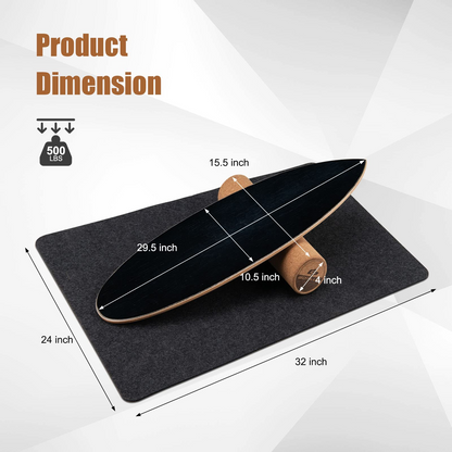 Goplus Balance Board Trainer, 500 LBS Weight Capacity Balancing Board for Core Strength, Skateboard