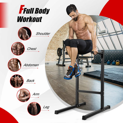 Goplus Multifunctional Dip Stand Dip Station, 600 LBS Capacity Heavy Duty Dip Bar Push Up Bar