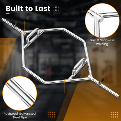 Goplus 56¡¯¡¯ Olympic Hex Trap Bar, Fit 1¡¯¡¯ Weight Plates