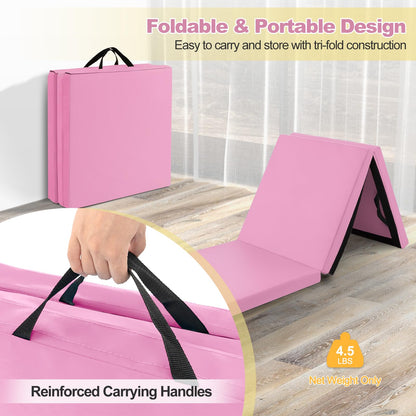 Goplus 6¡¯ x 2¡¯ x 2 Thick Tri-Fold Exercise Tumbling Mat w/Carrying Handles