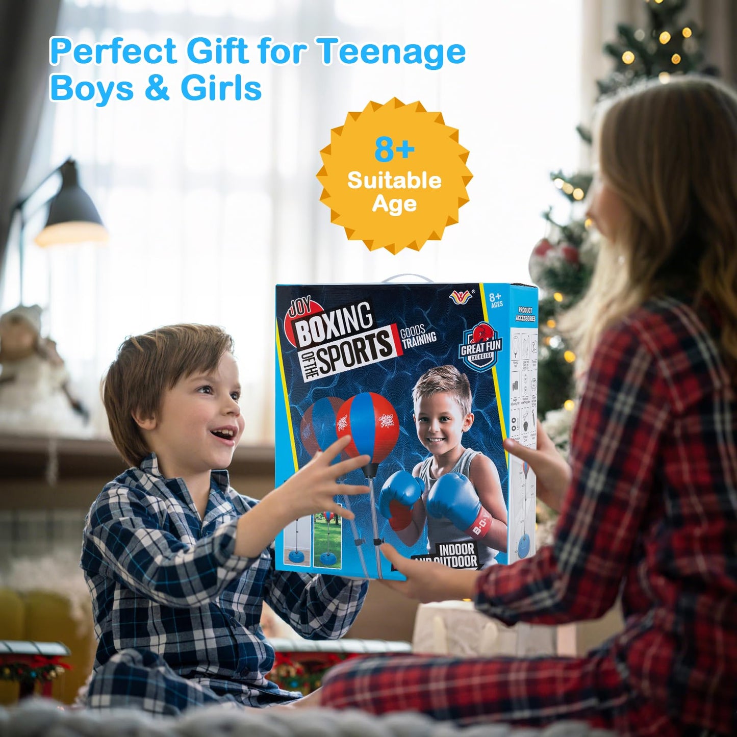 Goplus Punching Bag for Kids Adjustable Boxing Toy Set with Reflex Bag