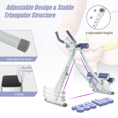 Goplus Foldable Core Abdominal Trainer, AB Workout Machine Exercise Equipment