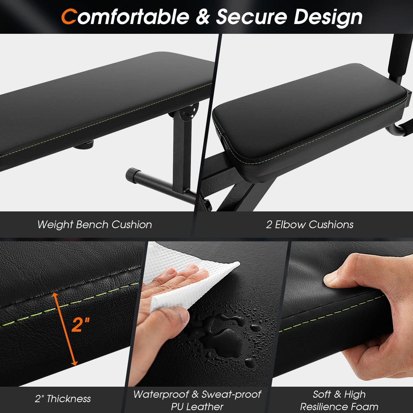 Goplus Power Tower with Bench, Multifunctional Home Gym Pull Up Bar Stand Dip Station w/ 7 Adjustable Heights & Foldable Weight Bench