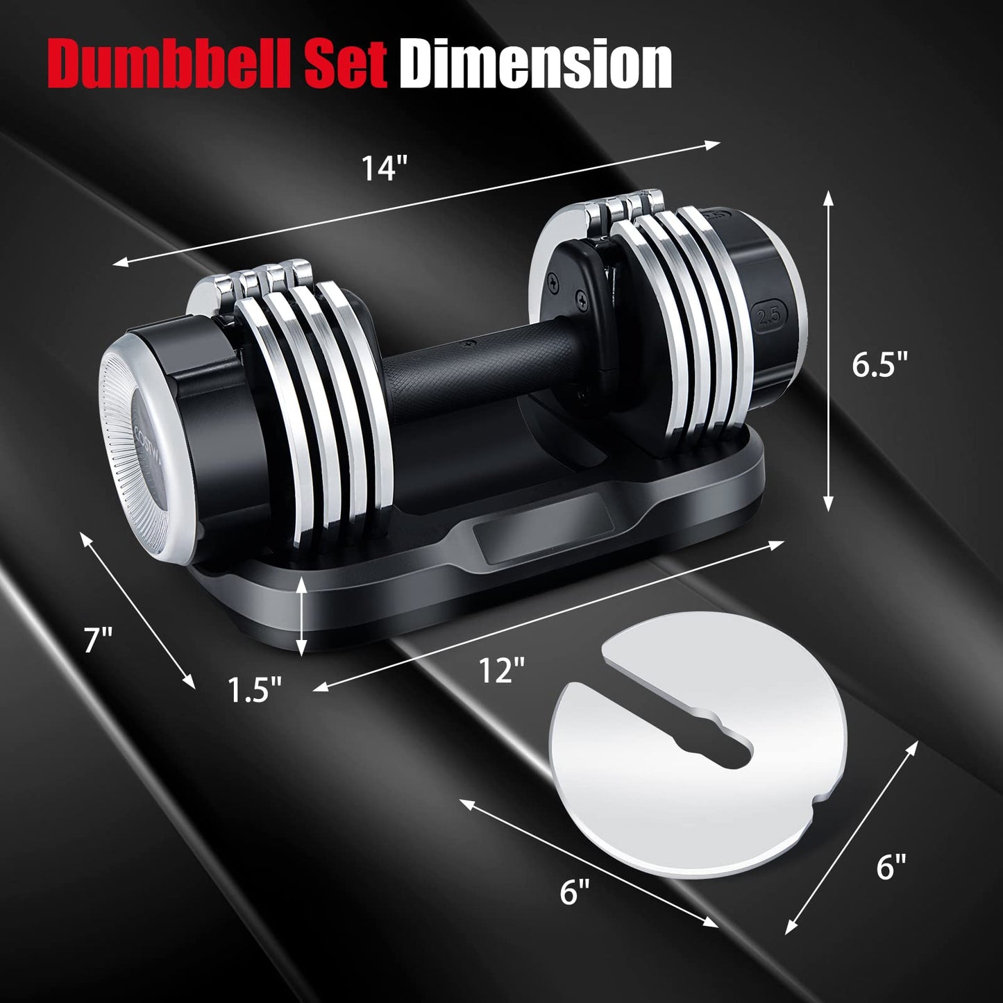 Adjustable Dumbbells, 25 lbs Single Dumbbell