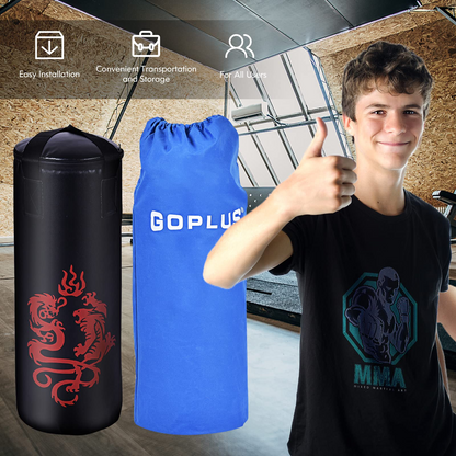 Goplus Punching Bag Set with Gloves, 40LBS Filled Kick Boxing Bag, Rucksack, Jump Rope