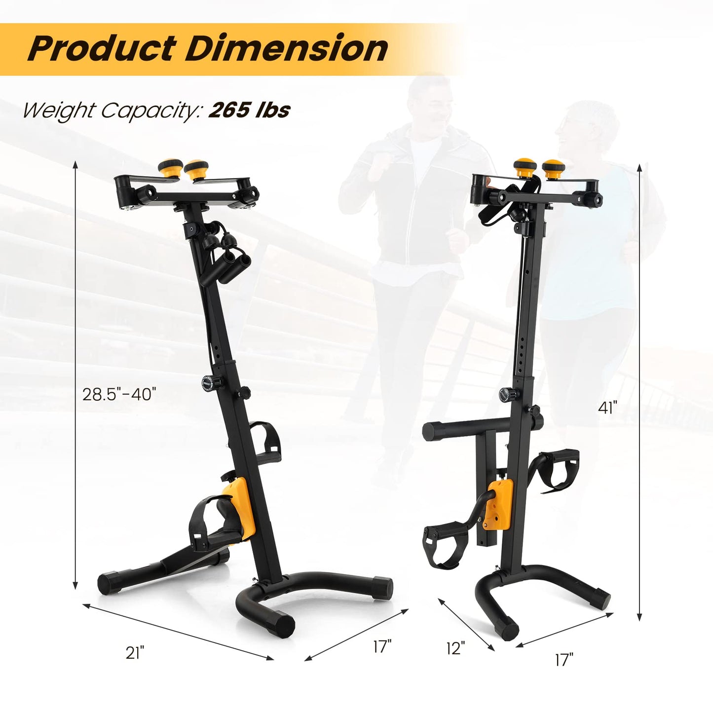 Goplus Foldable Pedal Exerciser for Seniors, Hand Arm Leg Knee Physical Therapy Exercise Bike