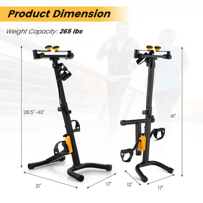Goplus Foldable Pedal Exerciser for Seniors, Hand Arm Leg Knee Physical Therapy Exercise Bike