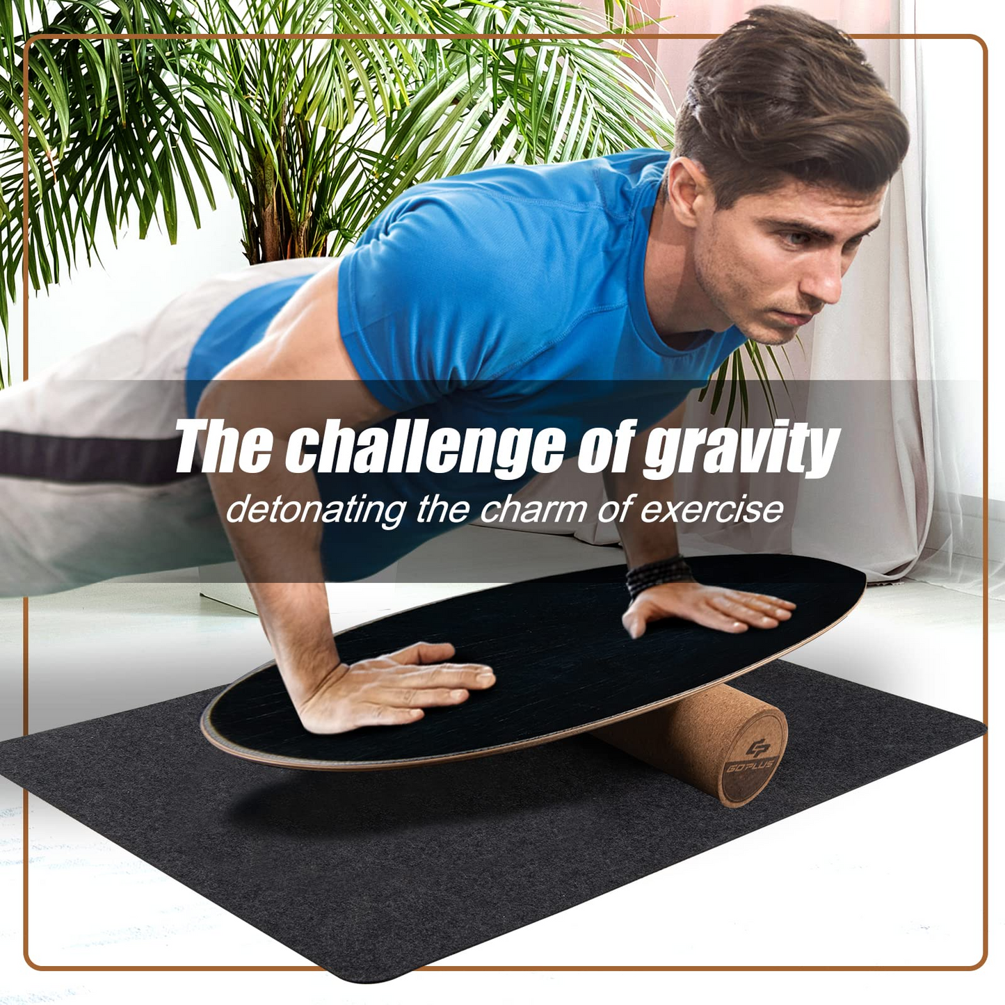 Goplus Balance Board Trainer, 500 LBS Weight Capacity Balancing Board for Core Strength, Skateboard