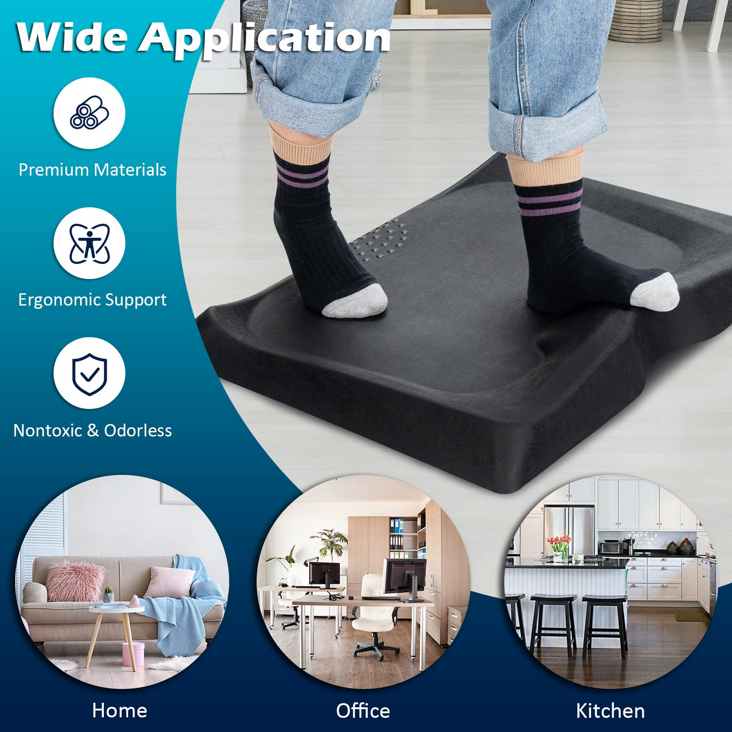 Goplus Anti-Fatigue Standing Desk Mat, Not Flat Comfort Mat with Massage Points